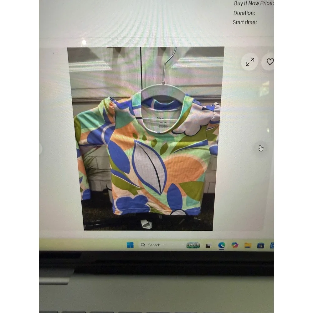 Carters Child of Mine Girls Rash Guard Swim Top 2T Floral UPF 50+ Long Sleeve